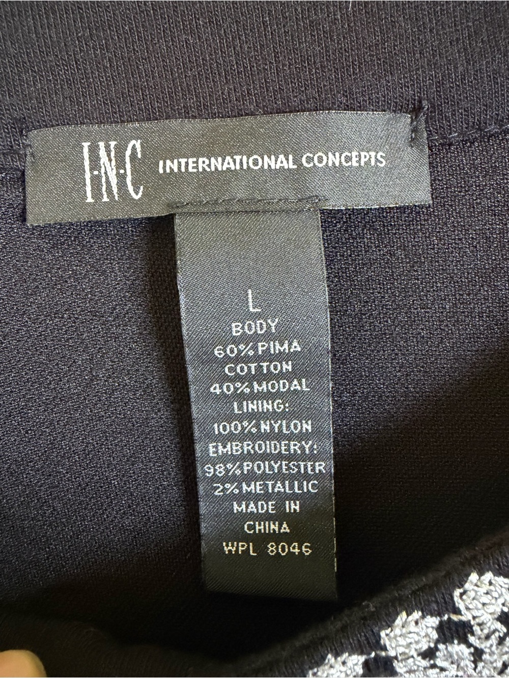 INC International Concepts Black Embroidered Sleeveless Dress Large Beaded Boho - Picture 6 of 10